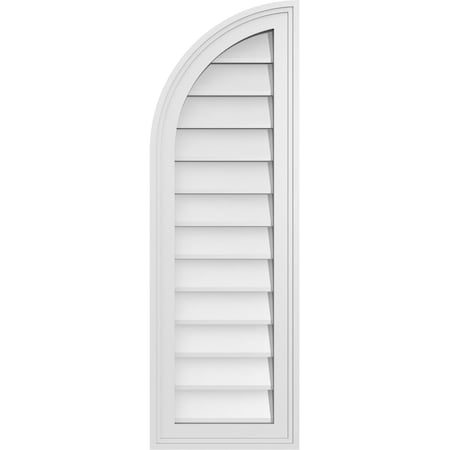 Ekena Millwork Quarter Round Top Left Surface Mount PVC Gable Vent w/ 2"W x 1-1/2"P Brickmould Frame, 12"W x 36"H GVPQL12X3602SN